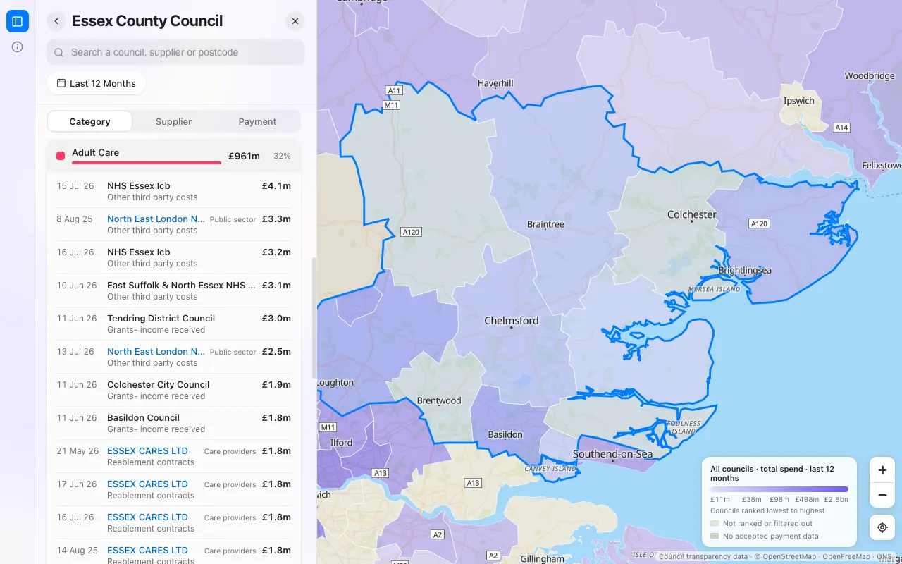 council · one category open, desktop