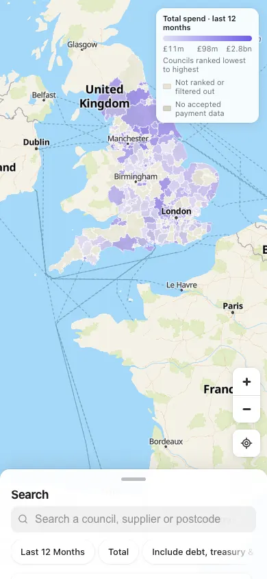 map, sheet down, phone